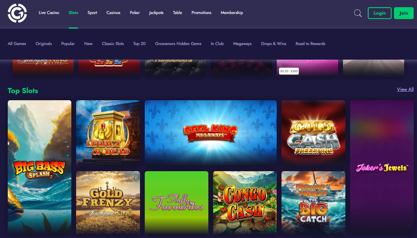 TOP Grosvenor Casino Online Slots